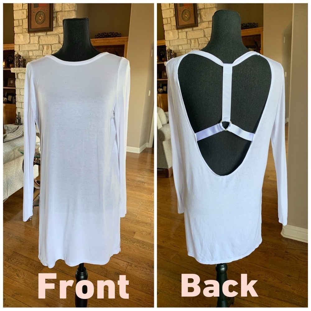Misguided White Cutout Oversized‎ Tunic Top